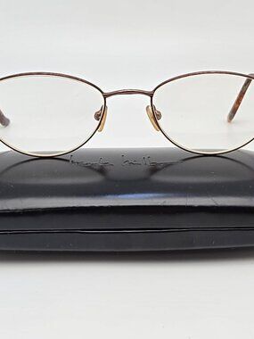 Nicole Miller Solitaire Bronze Tortoise Cat Eye Eyeglasses Frame w/ Case 51mm